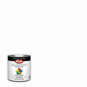 K05615007 COLORmaxx Acrylic Latex Brush On Paint for Indoor/Outdoor Use, ½ Pint, Satin White K05615007 COLORmaxx Acrylic Latex Brush On Paint for Indoor/Outdoor Use, ½ Pint, Satin White