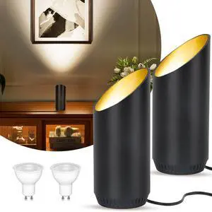 Up Lights Indoor: 2 Pack 6W GU10 Floor Can Lights, Black | Floor lights for living room: 3000K uplighting for plants and dark corners, replaceable GU10, 5.9 ft cord and foot switch Up Lights Indoor: 2 Pack 6W GU10 Floor Can Lights, Black | Floor lights for living room: 3000K uplighting for plants and dark corners, replaceable GU10, 5.9 ft cord and foot switch