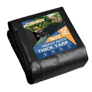 Tarp Waterproof 8x12Ft,12Mil Heavy Duty Poly Black Tarpaulin Cover | Reinforced Edges,Grommets Every 36in,Finished Size,UV Resistant,All Weather Protection,Multipurpose For Outdoor Coverage Tarp Waterproof 8x12Ft,12Mil Heavy Duty Poly Black Tarpaulin Cover | Reinforced Edges,Grommets Every 36in,Finished Size,UV Resistant,All Weather Protection,Multipurpose For Outdoor Coverage