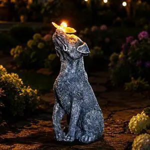 Garden Statue Dog Figurine Decor with Solar Butterfly Outdoor Decoration | Ideal Gifts for Mom Dad or Birthdays,Memorial Yard Lawn Home Decor for Outside Garden Statue Dog Figurine Decor with Solar Butterfly Outdoor Decoration | Ideal Gifts for Mom Dad or Birthdays,Memorial Yard Lawn Home Decor for Outside