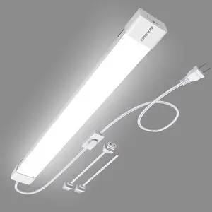 LED Tube Light Fixture with Plug, 18W 2000LM 5000K Plug in Light. | Plug-and-Play Linkable Ceiling Light. Under Cabinet Light,Workbench Lamp for Garage, Kitchen, Bathroom, Closet & Office LED Tube Light Fixture with Plug, 18W 2000LM 5000K Plug in Light. | Plug-and-Play Linkable Ceiling Light. Under Cabinet Light,Workbench Lamp for Garage, Kitchen, Bathroom, Closet & Office