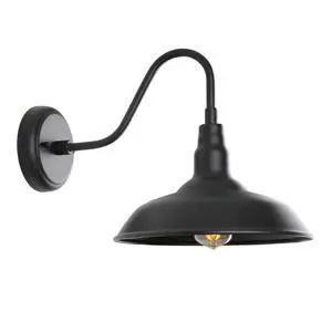 Black Gooseneck Barn Light for Farmhouse 10 Inch Dome Exterior Lights Fixture with Wall Mount, Outdoor Wall Sconce for Garage Porch Patio Black Gooseneck Barn Light for Farmhouse 10 Inch Dome Exterior Lights Fixture with Wall Mount, Outdoor Wall Sconce for Garage Porch Patio