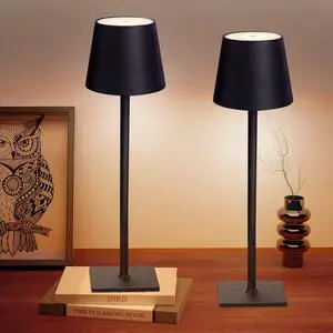 2 Pack Cordless Table Lamps, 3 Colors Stepless Dimming, 5000mAh Rechargeable Battery LED Desk Lamp for Bedroom/Couple Dinner/Desk/Cafe/Dining Room/Terrace 2 Pack Cordless Table Lamps, 3 Colors Stepless Dimming, 5000mAh Rechargeable Battery LED Desk Lamp for Bedroom/Couple Dinner/Desk/Cafe/Dining Room/Terrace