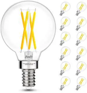 E12 Candelabra G16.5 Globe LED Bulb, 4W 400LM, 40W Equivalent Dimmable | 4000K Neutral White, E12 Globe Round Light Bulbs, Ceiling Fan, Chandeliers, 90+CRI, 12 Pack E12 Candelabra G16.5 Globe LED Bulb, 4W 400LM, 40W Equivalent Dimmable | 4000K Neutral White, E12 Globe Round Light Bulbs, Ceiling Fan, Chandeliers, 90+CRI, 12 Pack