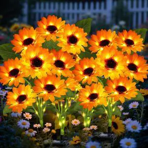 Solar Garden Lights 4 Pack 24 Solar Sunflower Lights Fall Decor | Gifts for Mom Women Grandma,Waterproof Solar Flower Light for Outdoor Decoration,Decorative Stakes for Yard,Landscape,Patio Solar Garden Lights 4 Pack 24 Solar Sunflower Lights Fall Decor | Gifts for Mom Women Grandma,Waterproof Solar Flower Light for Outdoor Decoration,Decorative Stakes for Yard,Landscape,Patio
