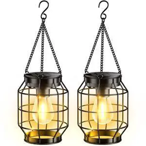 Solar Lanterns Outdoor Waterproof, Upgraded Metal Hanging Solar Lights Outdoor Decorative, Brighter Outdoor Hanging Lantern for Yard Patio Pathway Porch Garden Decor, Gift for Women Mom 2 Pack Solar Lanterns Outdoor Waterproof, Upgraded Metal Hanging Solar Lights Outdoor Decorative, Brighter Outdoor Hanging Lantern for Yard Patio Pathway Porch Garden Decor, Gift for Women Mom 2 Pack