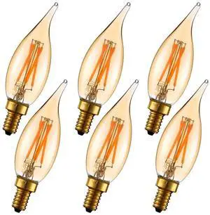 CA10 E12 Candelabra Bulb 40 watt,Amber Light Bulbs,2200K,6Pack | 4w=40 watt Light Bulbs,E12 Bulb,250lm,AC120V,ETL,Candelabra Light Bulbs for Chandelier Light Bulbs,Pendant,Candle Light Bulbs CA10 E12 Candelabra Bulb 40 watt,Amber Light Bulbs,2200K,6Pack | 4w=40 watt Light Bulbs,E12 Bulb,250lm,AC120V,ETL,Candelabra Light Bulbs for Chandelier Light Bulbs,Pendant,Candle Light Bulbs