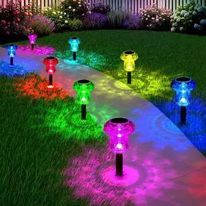Solar Lights Outdoor 8 Pack Color Changing Mushroom Garden Lights | Waterproof Pathway Yard Walkway Landscape Path Lighting for Outside, Auto On/Off Decorations, Acrylic Diamond-like Lampshade Solar Lights Outdoor 8 Pack Color Changing Mushroom Garden Lights | Waterproof Pathway Yard Walkway Landscape Path Lighting for Outside, Auto On/Off Decorations, Acrylic Diamond-like Lampshade