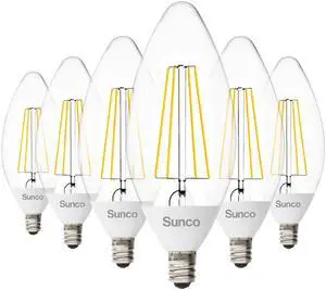 Sunco B11 Candelabra LED Bulb, Dusk to Dawn, E12, 5W=40W, 2700K | 500LM, Soft White, Small Base, Photocell Sensor, Edison Filament, for Porch Lighting, Outdoor (40W Equivalent) Sunco B11 Candelabra LED Bulb, Dusk to Dawn, E12, 5W=40W, 2700K | 500LM, Soft White, Small Base, Photocell Sensor, Edison Filament, for Porch Lighting, Outdoor (40W Equivalent)