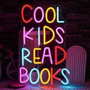 Cool Kids Read Books Neon Sign for Wall Decor Reading Letter LED Neon Lights Library Neon Light Sign Kids Room Library Classroom Reading Corner Decoration(16.5''*10.6'') Cool Kids Read Books Neon Sign for Wall Decor Reading Letter LED Neon Lights Library Neon Light Sign Kids Room Library Classroom Reading Corner Decoration(16.5''*10.6'')
