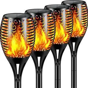 Solar Lights Outdoor 99 LED Higher & Larger Flickering Flame Solar Torch Lights 43" Waterproof Outdoor Lighting Solar Powered Pathway Lights Christmas Decorations for Garden Patio Yard, 4Pack Solar Lights Outdoor 99 LED Higher & Larger Flickering Flame Solar Torch Lights 43" Waterproof Outdoor Lighting Solar Powered Pathway Lights Christmas Decorations for Garden Patio Yard, 4Pack