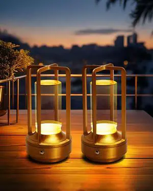 Set of 2 Cordless Table Lamps Rechargeable LED Desk Lamps Gold | Battery Operated Table Light with 3 Color Stepless Dimmable, Portable for Outdoor Patio Bar Restaurants Bedroom Bedside Set of 2 Cordless Table Lamps Rechargeable LED Desk Lamps Gold | Battery Operated Table Light with 3 Color Stepless Dimmable, Portable for Outdoor Patio Bar Restaurants Bedroom Bedside