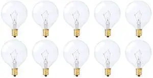 Aromatic Wax Warmer Small Globe G16.5 40W E12 2700K, 10 Pack | Round Bulb, Candelabra Base, Chandelier, Ceiling Fan, Decorative Vanity Lights, Sconce, Clear Glass, 110V 120V, Warm White Aromatic Wax Warmer Small Globe G16.5 40W E12 2700K, 10 Pack | Round Bulb, Candelabra Base, Chandelier, Ceiling Fan, Decorative Vanity Lights, Sconce, Clear Glass, 110V 120V, Warm White