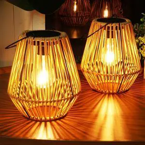 2 Pack Rattan Lantern Solar Outdoor Waterproof Hanging Lights | Outside Solar Wicker Lamp Decor with Waterproof Lights for Gardens, Patios, Porches, Pathways, Christmas and Halloween 2 Pack Rattan Lantern Solar Outdoor Waterproof Hanging Lights | Outside Solar Wicker Lamp Decor with Waterproof Lights for Gardens, Patios, Porches, Pathways, Christmas and Halloween