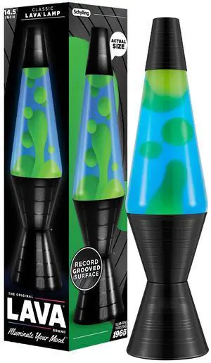 Lava The Original Lamp - 14.5'' Vinyl Record Grooved Base - Classic Liquid Motion Lamp - Yellow and Blue Liquid - Item #2020 (Amazon Exclusive) Lava The Original Lamp - 14.5'' Vinyl Record Grooved Base - Classic Liquid Motion Lamp - Yellow and Blue Liquid - Item #2020 (Amazon Exclusive)