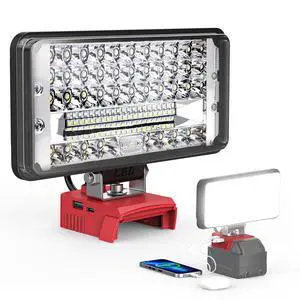 LED Work Light Compatible with Milwaukee 18V Battery, 14500LM 145W Cordless Job Site Light, 140° Pivoting Head, USB & Type-C Charging, Low Voltage Protection, Portable Flood Light (Tool Only) LED Work Light Compatible with Milwaukee 18V Battery, 14500LM 145W Cordless Job Site Light, 140° Pivoting Head, USB & Type-C Charging, Low Voltage Protection, Portable Flood Light (Tool Only)