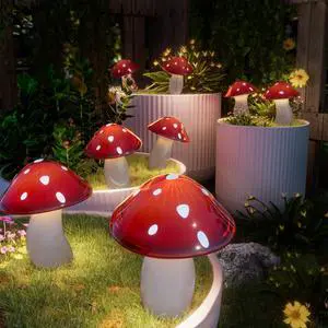 Solar Mushroom Lights Outdoor 9 Pack, Garden Outdoor Decor, 8 Lighting Modes, IP65 Waterproof, Crystal-Clear Fairy Decoration for Pathway/Yard/Flower Bed/Patio/Landscape/Backyard/Dwarf, String 30 FT Solar Mushroom Lights Outdoor 9 Pack, Garden Outdoor Decor, 8 Lighting Modes, IP65 Waterproof, Crystal-Clear Fairy Decoration for Pathway/Yard/Flower Bed/Patio/Landscape/Backyard/Dwarf, String 30 FT