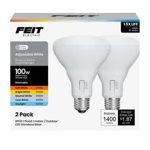 BR30 LED Light Bulb 5CCT Dimmable - 100W Equivalent 2 Pack BR30 LED Light Bulb 5CCT Dimmable - 100W Equivalent 2 Pack