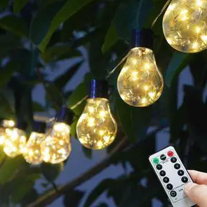 14ft Battery Operated 20 Hanging Bulb 100 LED String Lights, Vintage Commercial Battery Outdoor Lights for Indoor Outdoor Decorations Home, Bedroom, Patio, Balcony, Christmas Party (8 Modes) 14ft Battery Operated 20 Hanging Bulb 100 LED String Lights, Vintage Commercial Battery Outdoor Lights for Indoor Outdoor Decorations Home, Bedroom, Patio, Balcony, Christmas Party (8 Modes)