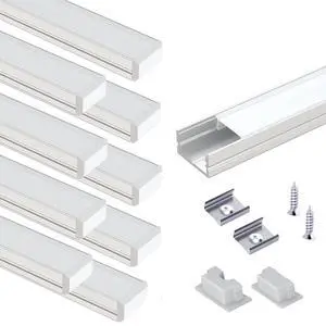 10Pack 3.3 ft LED Aluminum Channel with Milky White Cover U Shape 15x8mm, Led Strip Light Track with End Caps and Mounting Clips Accessories, Aluminum Profile for Led Strip Lights 10Pack 3.3 ft LED Aluminum Channel with Milky White Cover U Shape 15x8mm, Led Strip Light Track with End Caps and Mounting Clips Accessories, Aluminum Profile for Led Strip Lights
