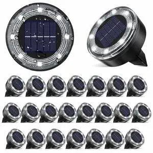 Mini Solar Ground Lights, 24 Pack 2.2 Inch Flat Solar Lights Outdoor Waterproof, MowOver Safe, Upgraded LED Landscape Lighting for Outside Garden Lawn Pathway Patio Yard Driveway,Cold White Mini Solar Ground Lights, 24 Pack 2.2 Inch Flat Solar Lights Outdoor Waterproof, MowOver Safe, Upgraded LED Landscape Lighting for Outside Garden Lawn Pathway Patio Yard Driveway,Cold White