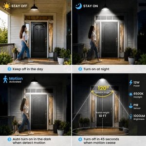 4-Pack 12W Motion Sensor LED Light Bulbs,100W Equivalent E26 6500K A19 Auto On/Off Motion Activated Dusk to Dawn Lights, Indoor Outdoor Lighting for Door Porch Garage Basement Hallway Closet 4-Pack 12W Motion Sensor LED Light Bulbs,100W Equivalent E26 6500K A19 Auto On/Off Motion Activated Dusk to Dawn Lights, Indoor Outdoor Lighting for Door Porch Garage Basement Hallway Closet