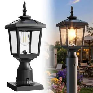 Solar Post Light Outdoor, 60 Lumens Dusk to Dawn Lamp Post Light, Solar Powered & Waterproof, Fits 6x6 Wooden Posts, 3 Inch Poles, for Garden, Pathway, Driveway, Fence & YardWarm White Solar Post Light Outdoor, 60 Lumens Dusk to Dawn Lamp Post Light, Solar Powered & Waterproof, Fits 6x6 Wooden Posts, 3 Inch Poles, for Garden, Pathway, Driveway, Fence & YardWarm White