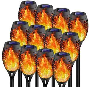 Solar Lights Outdoor, Halloween Solar Torch Lights | With Flickering Flame, Waterproof Outdoor Garden Lights for Outside Patio Pathway Yard Decorations Solar Lights Outdoor, Halloween Solar Torch Lights | With Flickering Flame, Waterproof Outdoor Garden Lights for Outside Patio Pathway Yard Decorations
