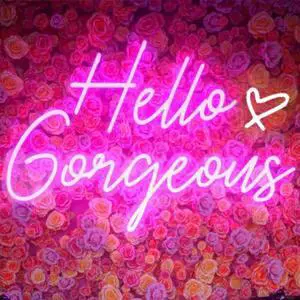 Hello Gorgeous Neon Sign Hello Beautiful Pink LED Neon Lights for Home Wedding Birthday Backdrop Bacelorette Party Wth Dimmable Switch(5V,16.5X10.6inches) Hello Gorgeous Neon Sign Hello Beautiful Pink LED Neon Lights for Home Wedding Birthday Backdrop Bacelorette Party Wth Dimmable Switch(5V,16.5X10.6inches)