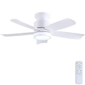 41 Inch Flush Mount Ceiling Fan with Light Remote 6-Speed, White | 5 Reversible Plastic Blades,6-Speed & 2-Hour Timer,Remote Control,3 CCT Dimmable LED Lights for Bedroom 41 Inch Flush Mount Ceiling Fan with Light Remote 6-Speed, White | 5 Reversible Plastic Blades,6-Speed & 2-Hour Timer,Remote Control,3 CCT Dimmable LED Lights for Bedroom