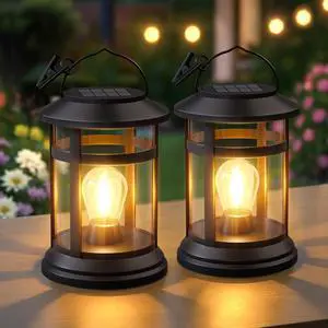 Solar Lanterns Outdoor Waterproof: 2 Pack Hanging Solar Lights for Outside Patio Porch Garden Tabletop Decor - Bright LED Warm White Solar Powered Lighting - Unique Gardening Gifts for Mom Solar Lanterns Outdoor Waterproof: 2 Pack Hanging Solar Lights for Outside Patio Porch Garden Tabletop Decor - Bright LED Warm White Solar Powered Lighting - Unique Gardening Gifts for Mom