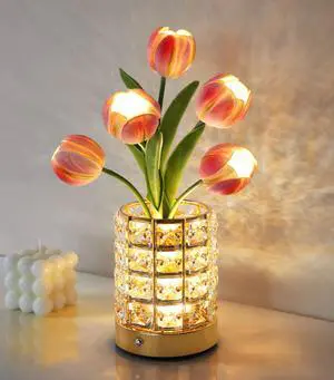 Handmade Flower Lamp,Rechargeable Cordless Touch Table Lamp,3-Colour Infinitely Dimming Small Night Light,Festival Restaurant Bedroom Bar Coffee Shop Birthday Gifts for Women Mom, Tulip Flower Handmade Flower Lamp,Rechargeable Cordless Touch Table Lamp,3-Colour Infinitely Dimming Small Night Light,Festival Restaurant Bedroom Bar Coffee Shop Birthday Gifts for Women Mom, Tulip Flower