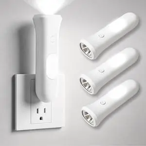 4 in 1 Emergency Lights for Home Power Failure, 3 Pcs Rechargeable LED Flashlight Plug in Wall, Automatic Turn-On Power Outage Night Light Flashlight for Hurricane Preparedness Items 4 in 1 Emergency Lights for Home Power Failure, 3 Pcs Rechargeable LED Flashlight Plug in Wall, Automatic Turn-On Power Outage Night Light Flashlight for Hurricane Preparedness Items