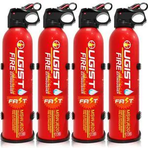 Multipurpose Fire Extinguisher (4 Pack, 21oz Each) with Wall Mount Bracket, Water-Based Foam No Residue, for Kitchen Grease & Electrical Fires, Portable Small Extinguisher for Home, Vehicle & Office Multipurpose Fire Extinguisher (4 Pack, 21oz Each) with Wall Mount Bracket, Water-Based Foam No Residue, for Kitchen Grease & Electrical Fires, Portable Small Extinguisher for Home, Vehicle & Office