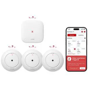 Wi-Fi Water Leak Detector Kit, 120 dB, 3 Sensors + Base, SWS54 | Real-Time Alerts, 1804 ft Range, IP66 Waterproof, Detects Water as Low as 0.4 mm, for Sinks & Washers Wi-Fi Water Leak Detector Kit, 120 dB, 3 Sensors + Base, SWS54 | Real-Time Alerts, 1804 ft Range, IP66 Waterproof, Detects Water as Low as 0.4 mm, for Sinks & Washers