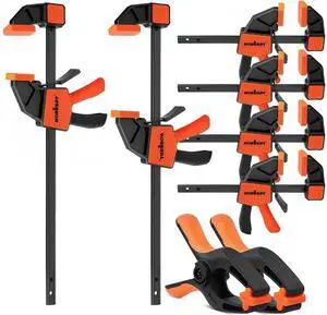 8-Pack Bar Clamps for Woodworking, 12" and 6" Bar Clamps, Wood Working Clamp Sets, Quick Clamps F Clamp with 150 LBS Load Limit (8-Pack Wood Clamps) 8-Pack Bar Clamps for Woodworking, 12" and 6" Bar Clamps, Wood Working Clamp Sets, Quick Clamps F Clamp with 150 LBS Load Limit (8-Pack Wood Clamps)