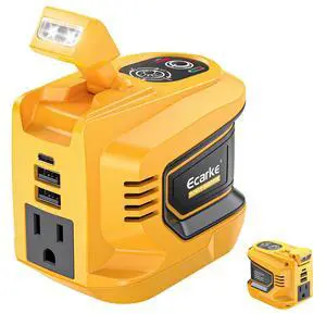 220W Portable Power Inverter Compatible with DeWALT 20V Battery (Tool Only), DC 20V to AC 110V Power Station with 1 AC Outlet, 2 USB-A, 1 Type-C & LED Light for Camping Outdoor Emergency 220W Portable Power Inverter Compatible with DeWALT 20V Battery (Tool Only), DC 20V to AC 110V Power Station with 1 AC Outlet, 2 USB-A, 1 Type-C & LED Light for Camping Outdoor Emergency
