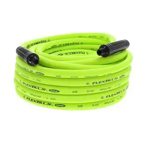 Air Compressor Hose, 3/8 in. x 50 ft., 1/4 in. MNPT Fittings, No-Kink, All Weather, Lightweight, Premium Hybrid Polymer, 300 PSI, ZillaGreen Air Compressor Hose, 3/8 in. x 50 ft., 1/4 in. MNPT Fittings, No-Kink, All Weather, Lightweight, Premium Hybrid Polymer, 300 PSI, ZillaGreen