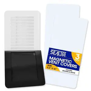 Magnetic Vent Covers (3-Pack), Pockets for Complete Seal, 5.5" X 12" (White) for Floor, Wall, or Ceiling Vents and Air Registers, for RV, Home HVAC and AC Vents, Vent Not Included Magnetic Vent Covers (3-Pack), Pockets for Complete Seal, 5.5" X 12" (White) for Floor, Wall, or Ceiling Vents and Air Registers, for RV, Home HVAC and AC Vents, Vent Not Included