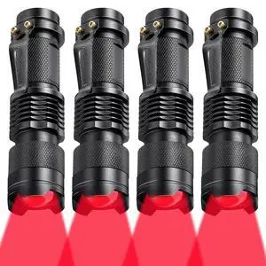 Red Light Flashlight LED Single Mode Torch 1 Mode Scalable Red Lens Filter Flashlight for Night Astronomy Aviations Observation Beach Safe(4 Pieces) Red Light Flashlight LED Single Mode Torch 1 Mode Scalable Red Lens Filter Flashlight for Night Astronomy Aviations Observation Beach Safe(4 Pieces)