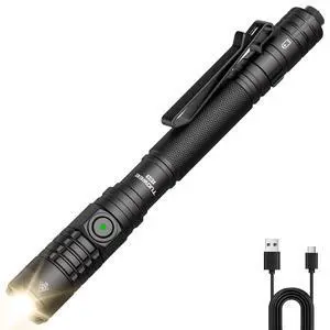 EDC Tactical Flashlight Rechargeable,Dual Modes 1500 High Lumens Pen Flashlight, Dual Switch Pocket LED Flashlight, Super Bright Small Flash Light for Emergency, Camping, Home EDC Tactical Flashlight Rechargeable,Dual Modes 1500 High Lumens Pen Flashlight, Dual Switch Pocket LED Flashlight, Super Bright Small Flash Light for Emergency, Camping, Home