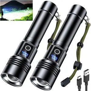 Rechargeable LED Flashlight 99000High Lumens, Super Bright Portable Flash Light USB C Rechargeable, 6 Modes, 30H Runtime, Zoomable Tactical Flashlights for Home, Camping, Hiking, Emergency Rechargeable LED Flashlight 99000High Lumens, Super Bright Portable Flash Light USB C Rechargeable, 6 Modes, 30H Runtime, Zoomable Tactical Flashlights for Home, Camping, Hiking, Emergency