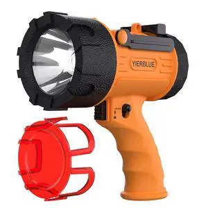 Rechargeable Spotlight,Handheld Rechargeable Flashlight 200,000 Lumens LED, IP67 Waterproof 12 Hours Running for Boating, Camping, Hunting Rechargeable Spotlight,Handheld Rechargeable Flashlight 200,000 Lumens LED, IP67 Waterproof 12 Hours Running for Boating, Camping, Hunting