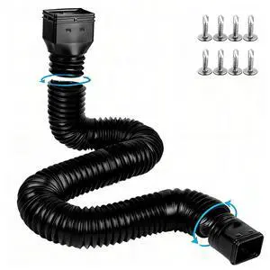 16.5ft Long Gutter Downspout Extensions Flexible, 4" Diameter Drain Downspout Extender, Down Spout Drain Extender for Rainwater Drainage, Extendable from 3.4ft to 16.5ft(1Pack Black) 16.5ft Long Gutter Downspout Extensions Flexible, 4" Diameter Drain Downspout Extender, Down Spout Drain Extender for Rainwater Drainage, Extendable from 3.4ft to 16.5ft(1Pack Black)