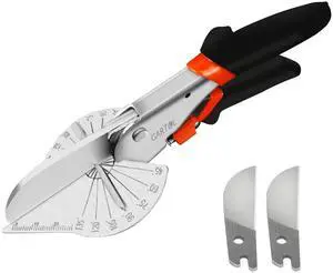 Miter Shears, 45-135 Degree Adjustable Angle Scissors, Quarter Round Cutter Tool with Spare SK5 Blades, Trunking Shears for Cutting PVC, Trim and Softwood Moulding (Not for Hardwood) Miter Shears, 45-135 Degree Adjustable Angle Scissors, Quarter Round Cutter Tool with Spare SK5 Blades, Trunking Shears for Cutting PVC, Trim and Softwood Moulding (Not for Hardwood)