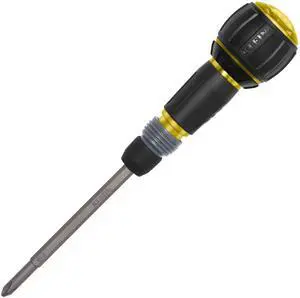 32960ARCHT Ratcheting Fastbit Tru-Grip Screwdriver, Ratcheting Ball-Style Handle with Quick-Release Collar, #2 Phillips and 6 mm Slotted Double-Ended Bit, 1/4-Inch Bit Compatible 32960ARCHT Ratcheting Fastbit Tru-Grip Screwdriver, Ratcheting Ball-Style Handle with Quick-Release Collar, #2 Phillips and 6 mm Slotted Double-Ended Bit, 1/4-Inch Bit Compatible