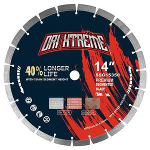 14 Inch Diamond Saw Blade, General Purpose Segmented Blade | Dry/Wet Cutting Concrete, Reinforced Concrete, Masonry, Brick, Block, 1"-20mm Arbor 14 Inch Diamond Saw Blade, General Purpose Segmented Blade | Dry/Wet Cutting Concrete, Reinforced Concrete, Masonry, Brick, Block, 1"-20mm Arbor