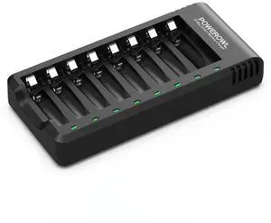 8 Bay AA AAA Battery Charger, USB High-Speed Charging, Independent Slot, for Ni-MH Rechargeable Batteries, No Adapter 8 Bay AA AAA Battery Charger, USB High-Speed Charging, Independent Slot, for Ni-MH Rechargeable Batteries, No Adapter