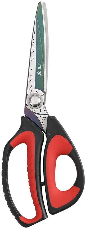10" Heavy Duty Multipurpose Shears for Shop & Garden (Red/Black) | Forged stainless steel with titanium coating. Cuts fabric, cardboard, pruning branches, household materials, Rust-resistant 10" Heavy Duty Multipurpose Shears for Shop & Garden (Red/Black) | Forged stainless steel with titanium coating. Cuts fabric, cardboard, pruning branches, household materials, Rust-resistant