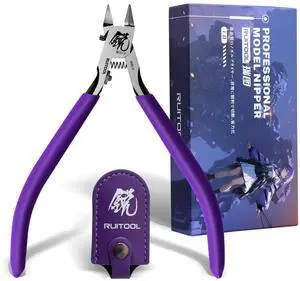 Model Nippers for Beginners, 4.7" Single Blade Nipper for Gunpla | Ultra-Thin CRV Single-Edge Gundam Model Tools, Precise Sprue Cutter, Non-Slip Grip, for Plastic Model Kits Repair and Fix Model Nippers for Beginners, 4.7" Single Blade Nipper for Gunpla | Ultra-Thin CRV Single-Edge Gundam Model Tools, Precise Sprue Cutter, Non-Slip Grip, for Plastic Model Kits Repair and Fix